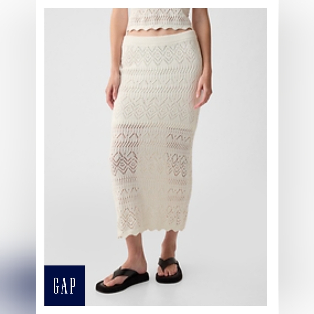 GAP Crochet Pull-On Midi Skirt - XL